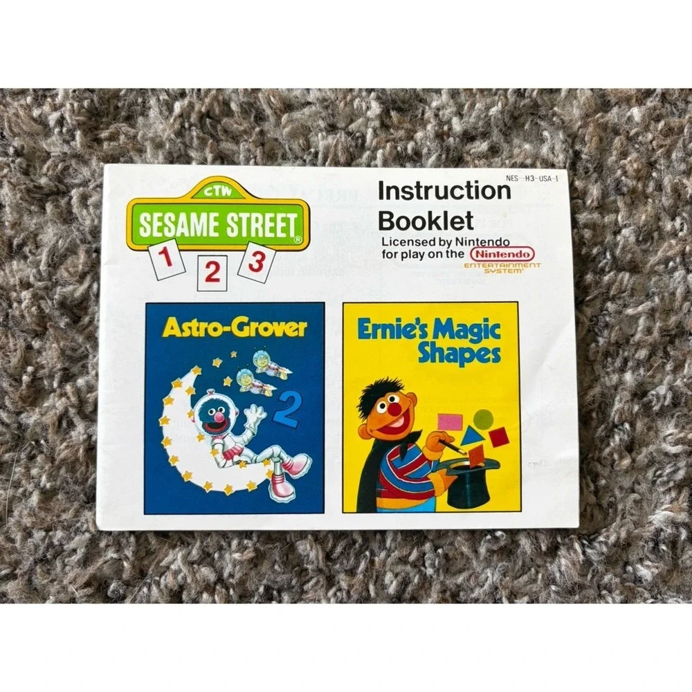 Sesame Street 123  Nintendo NES Instruction Manual Booklet
